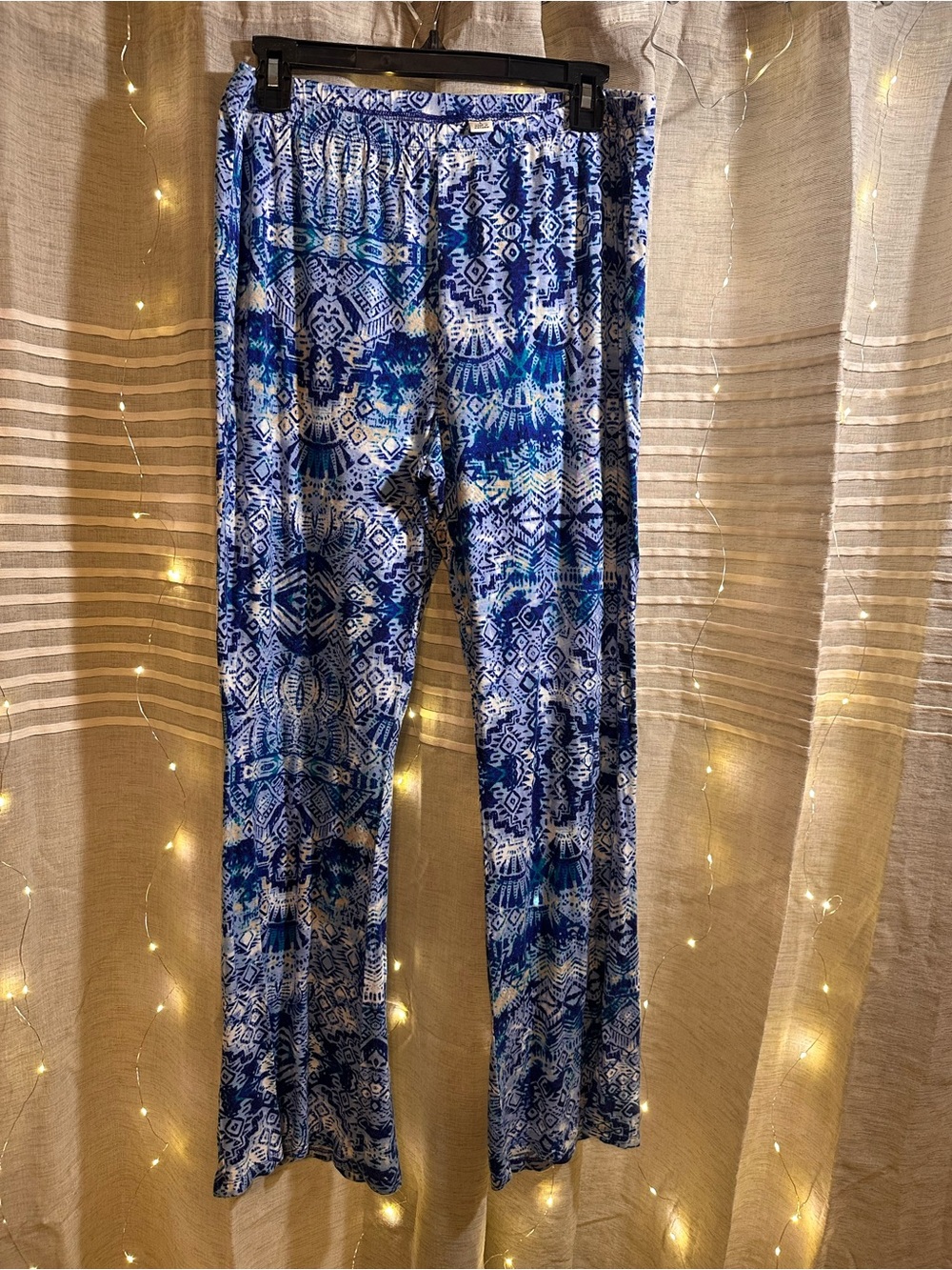 Cato Blue Patterned Wide-Leg Pants